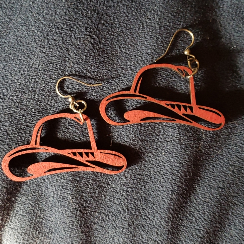 Cowboy Hat Wood Earrings🤠